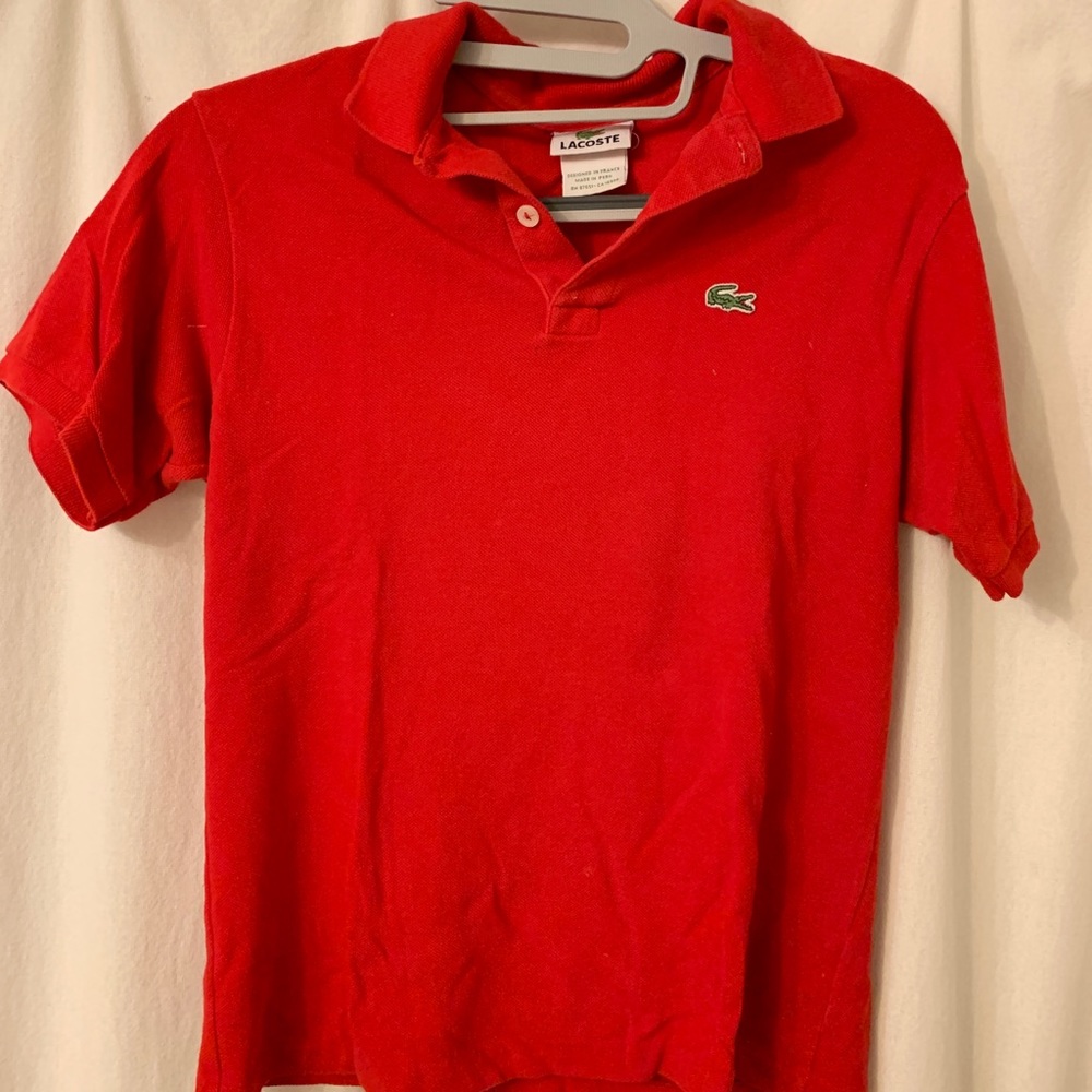 Red Lacoste collared shirt (woman’s)